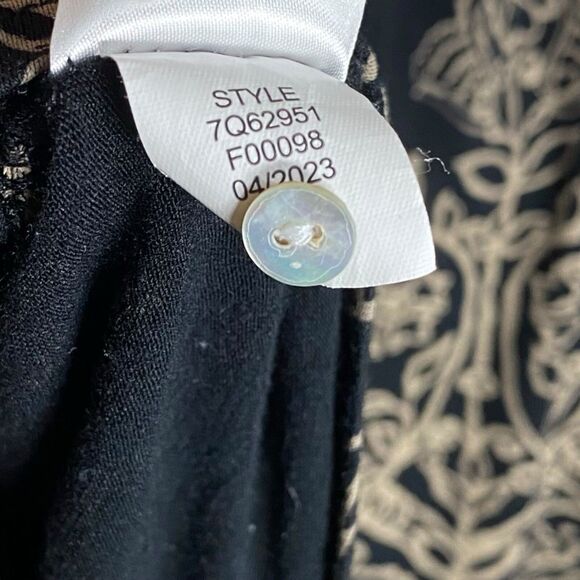 Lucky Brand Top Womens 2X Black Tunic Keyhole 3/4 Sleeve Peasant Stretch Boho - Picture 13 of 16